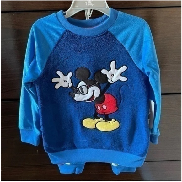 Disney Store Mickey Mouse Fleece pjs set Size 4 - Picture 2 of 4